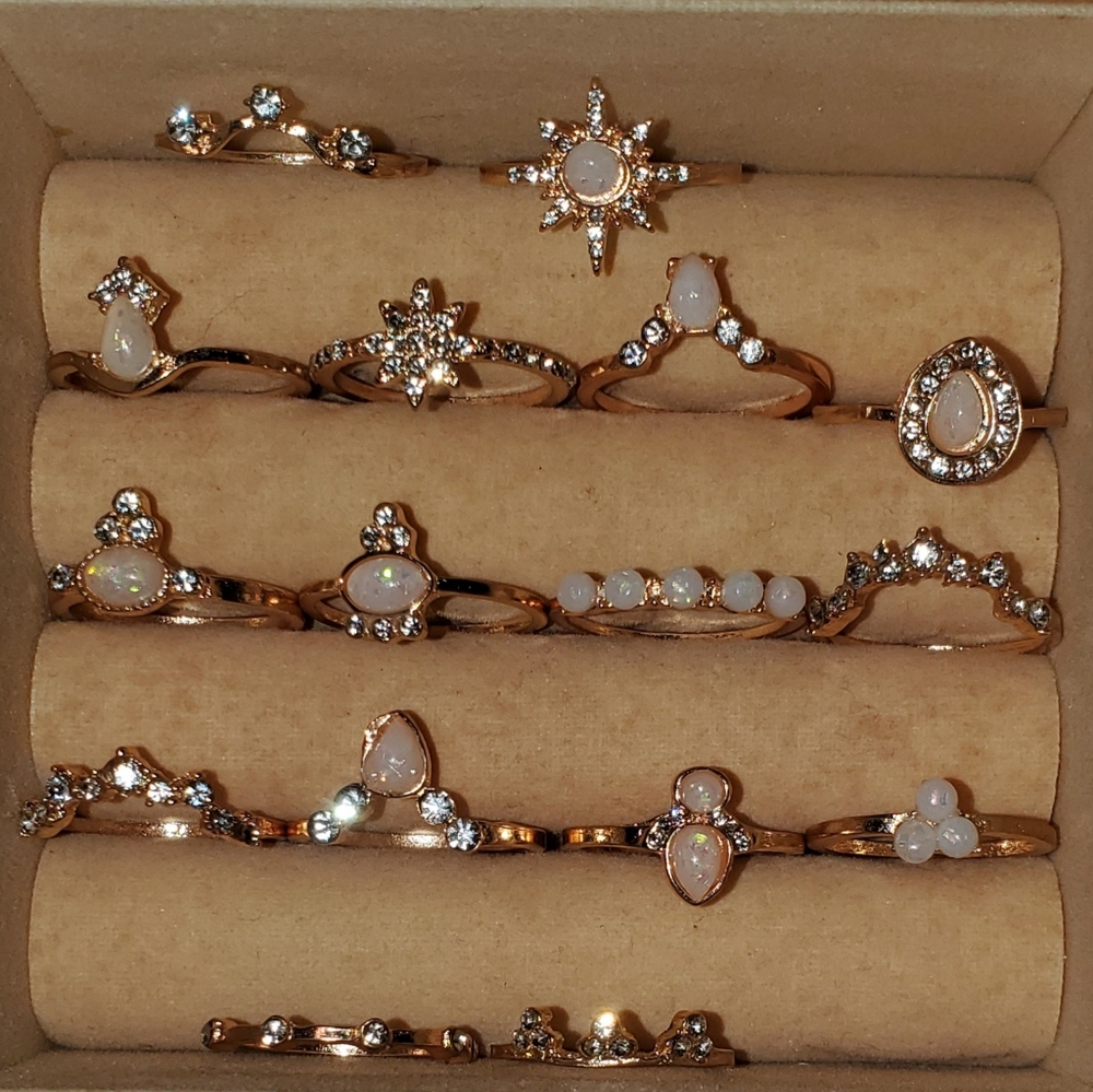 Any 4 gold crystal opal rings